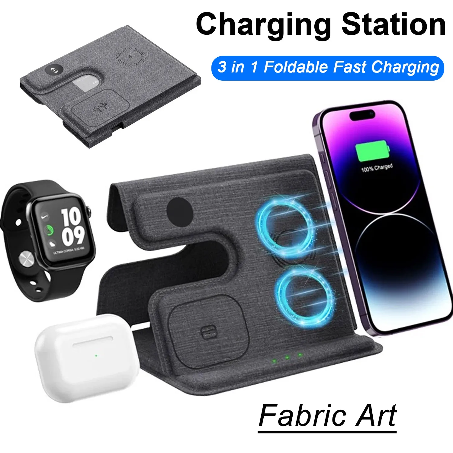 Desktop 3 in 1 Wireless Charge - Wireless Charger Watch recension och pris
